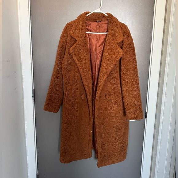 Fashion Nova Brown Oversized Teddy Coat - Picture 5 of 7